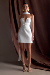 Orellia Strapless Suiting Mini Dress - Ivory